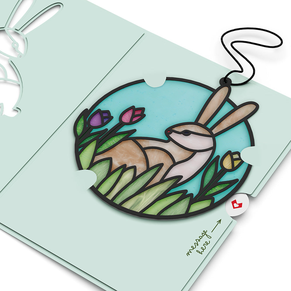 Springtime Bunny Suncatcher Card