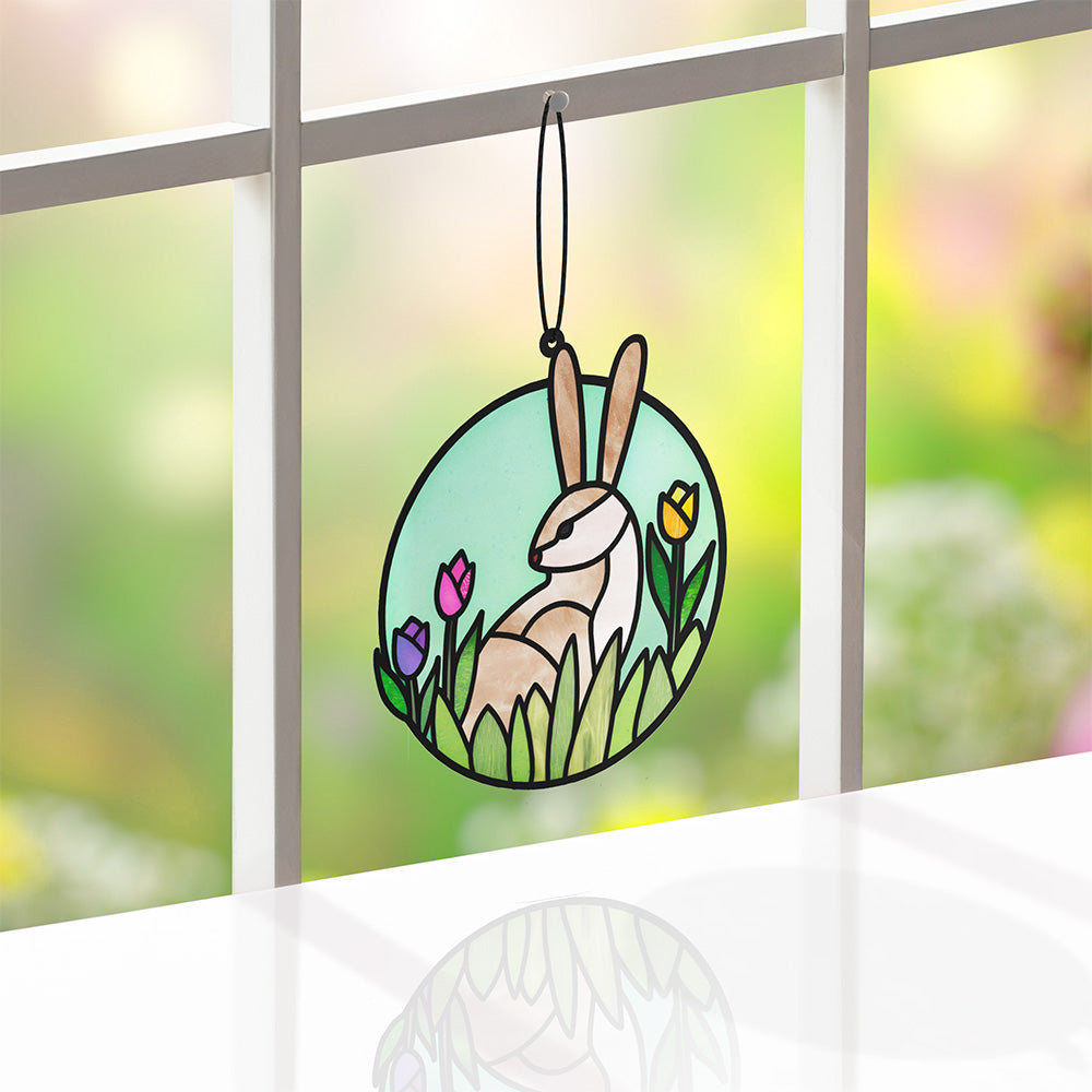 Springtime Bunny Suncatcher Card & Bouquet Bundle