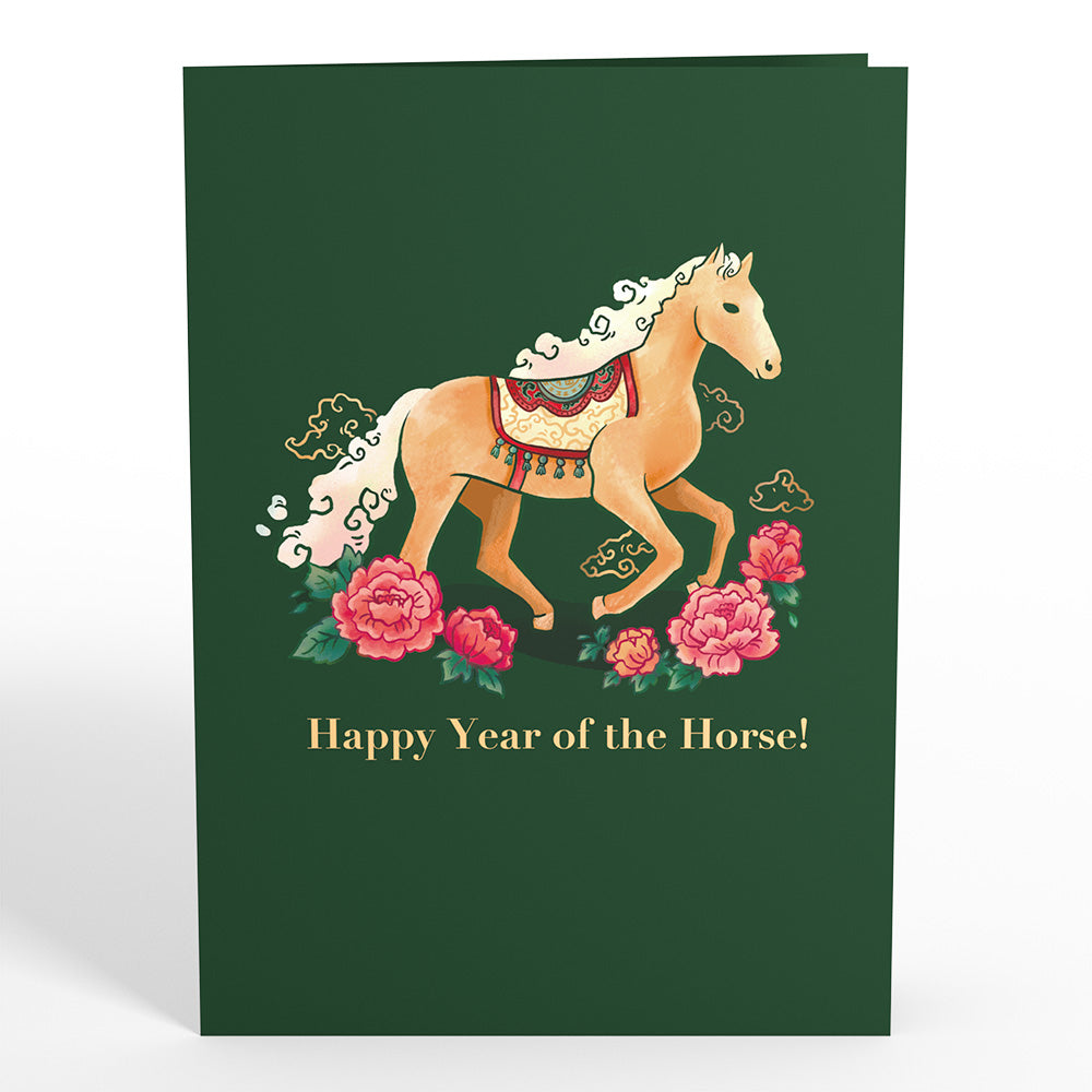 Year of the Horse Lunar New Year Pop-Up Card