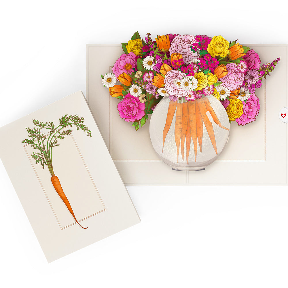 Blooming Carrot Bouquet Pop-Up Card