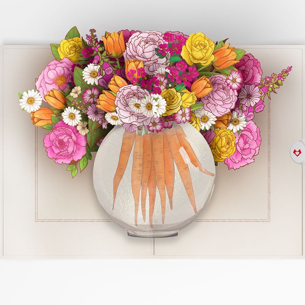 Blooming Carrot Bouquet Pop-Up Card