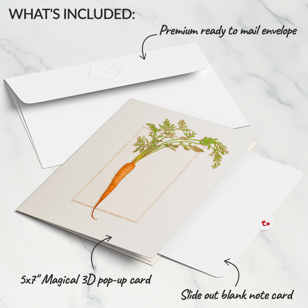 Blooming Carrot Bouquet Pop-Up Card