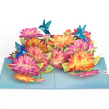 Vibrant Hummingbird Garden Pop-Up Card