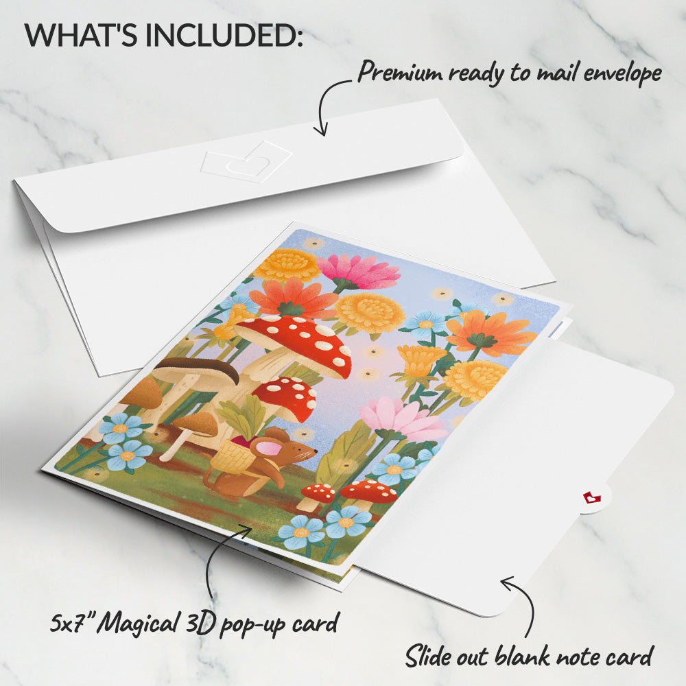 Woodland Critter Village Pop-Up Card