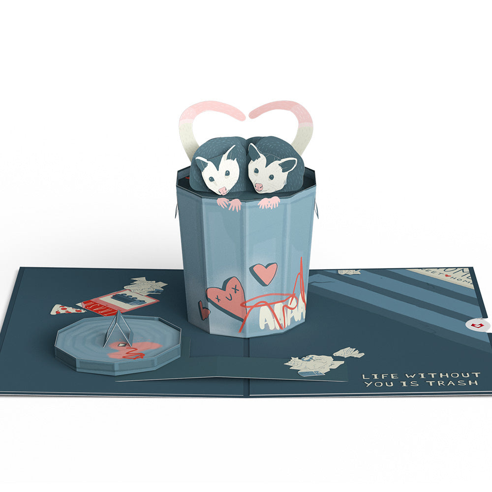 Life Without You Is Trash Possums Pop-Up Card