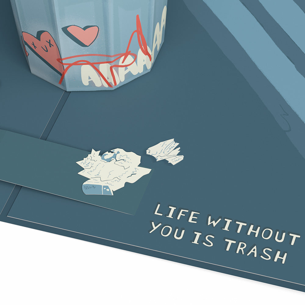 Life Without You Is Trash Possums Pop-Up Card