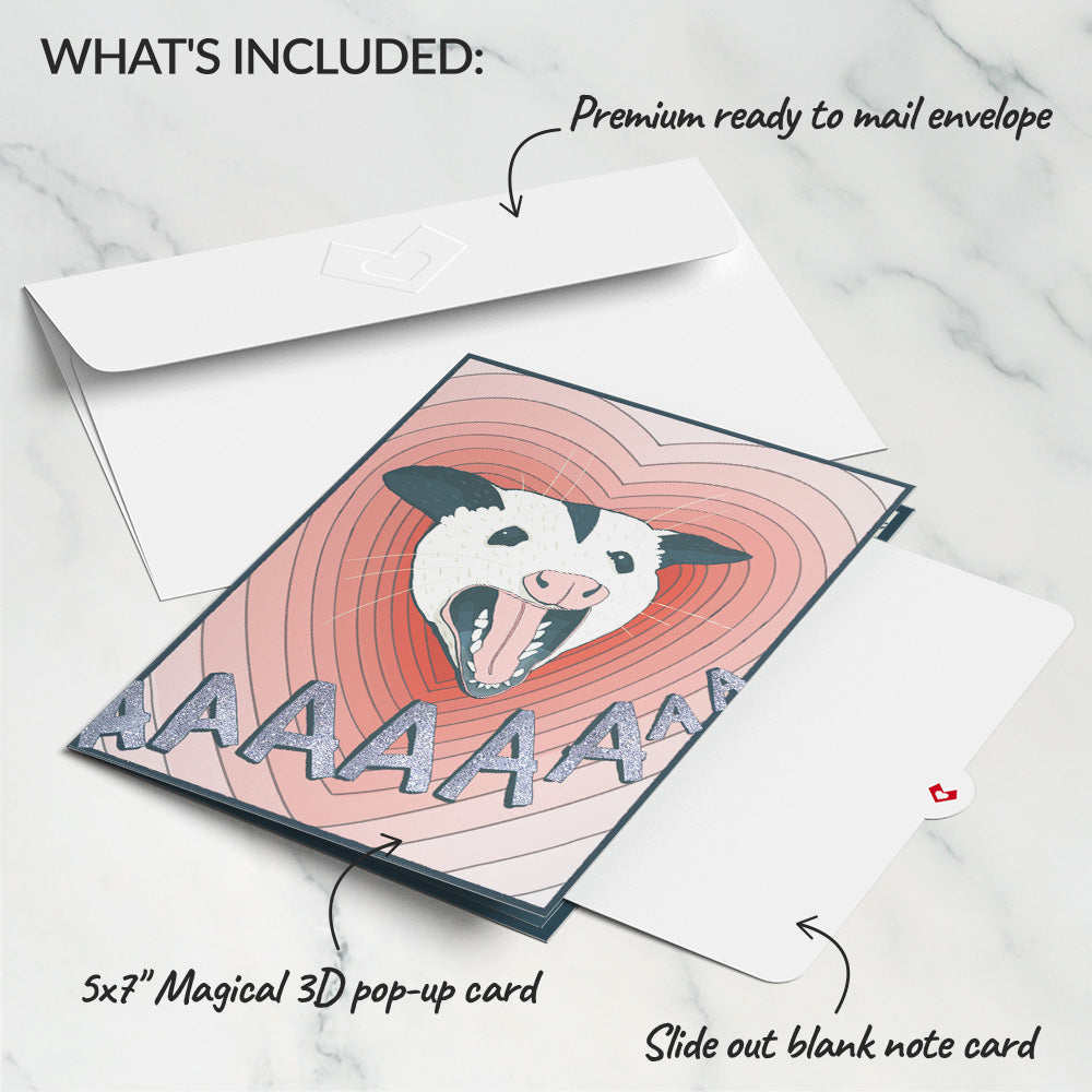 Life Without You Is Trash Possums Pop-Up Card