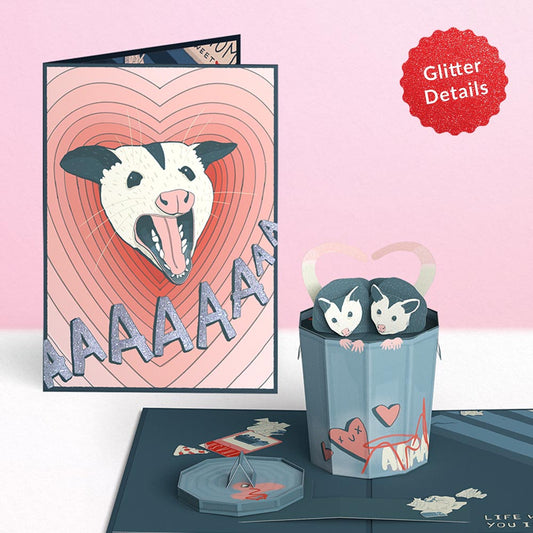 Life Without You Is Trash Possums Pop-Up Card