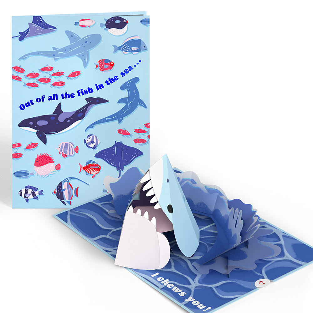 I Chews You Shark Pop-Up Card