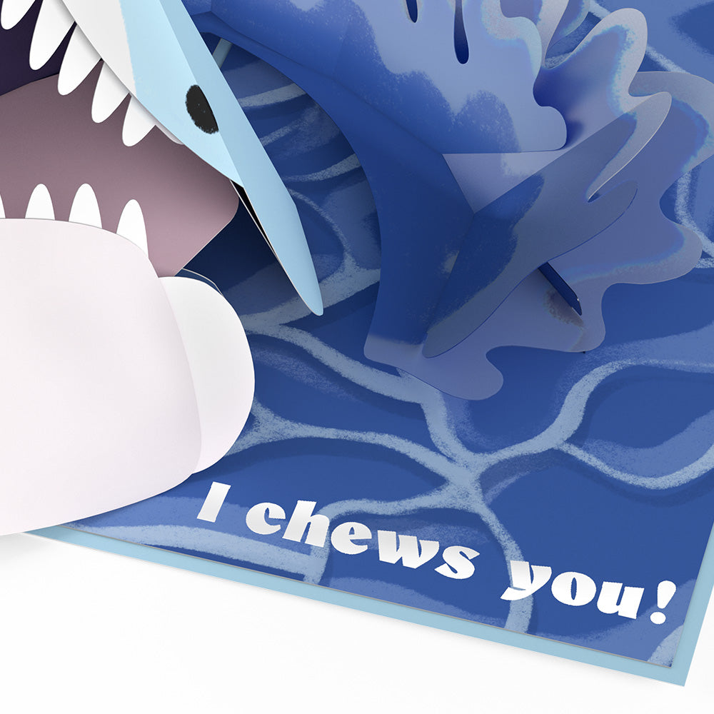 I Chews You Shark Pop-Up Card