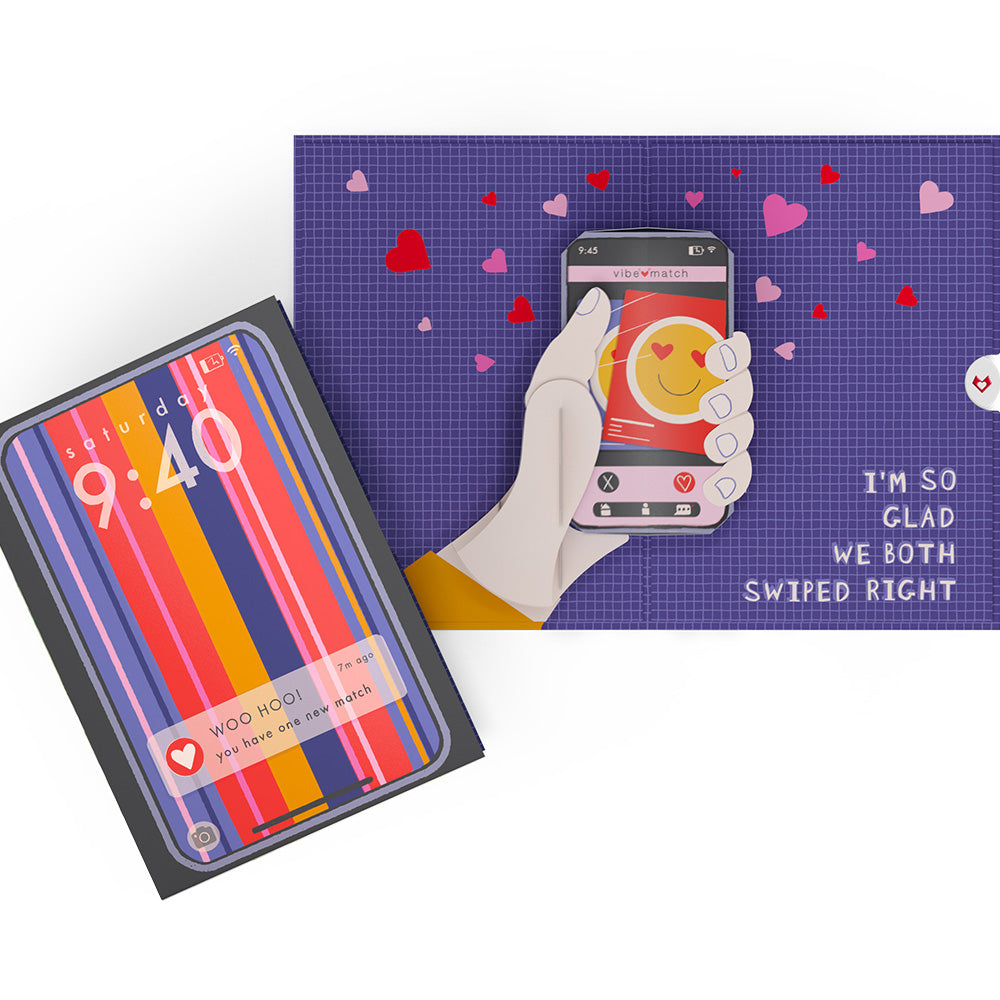 So Glad We Swiped Right Pop-Up Card