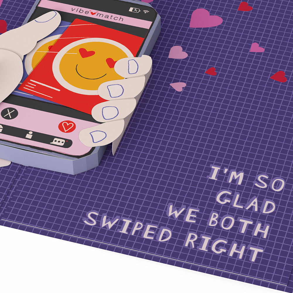 So Glad We Swiped Right Pop-Up Card