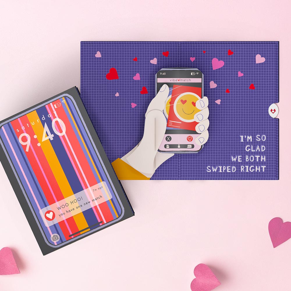 So Glad We Swiped Right Pop-Up Card