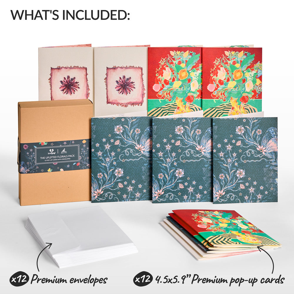 Lovepop x ArtLifting - The Uplifted Florals Box Set (Assorted 12-Pack): Paperpop® Card