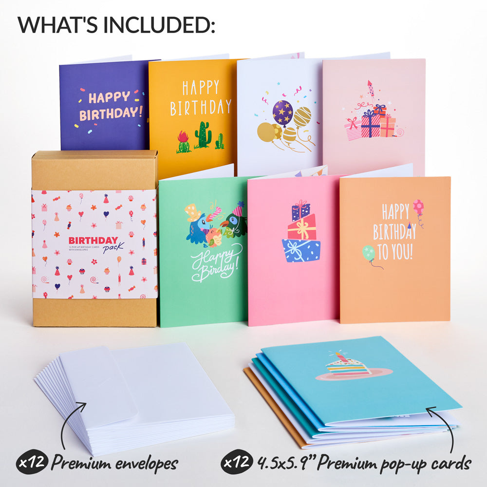 Paperpop Birthday Box Set (Assorted 12-Pack): Paperpop® Card