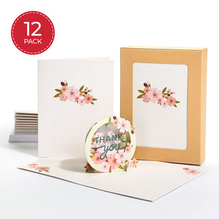 Cherry Blossom Thank You Box Set (12-Pack): Paperpop® Card greeting card -  Lovepop