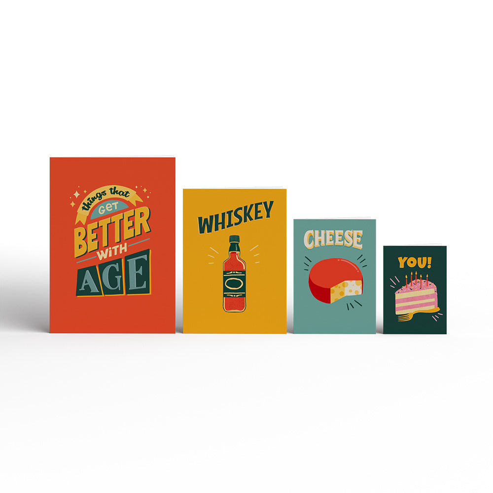 Happy Birthday Better with Age 4-in-1 Nesting Card