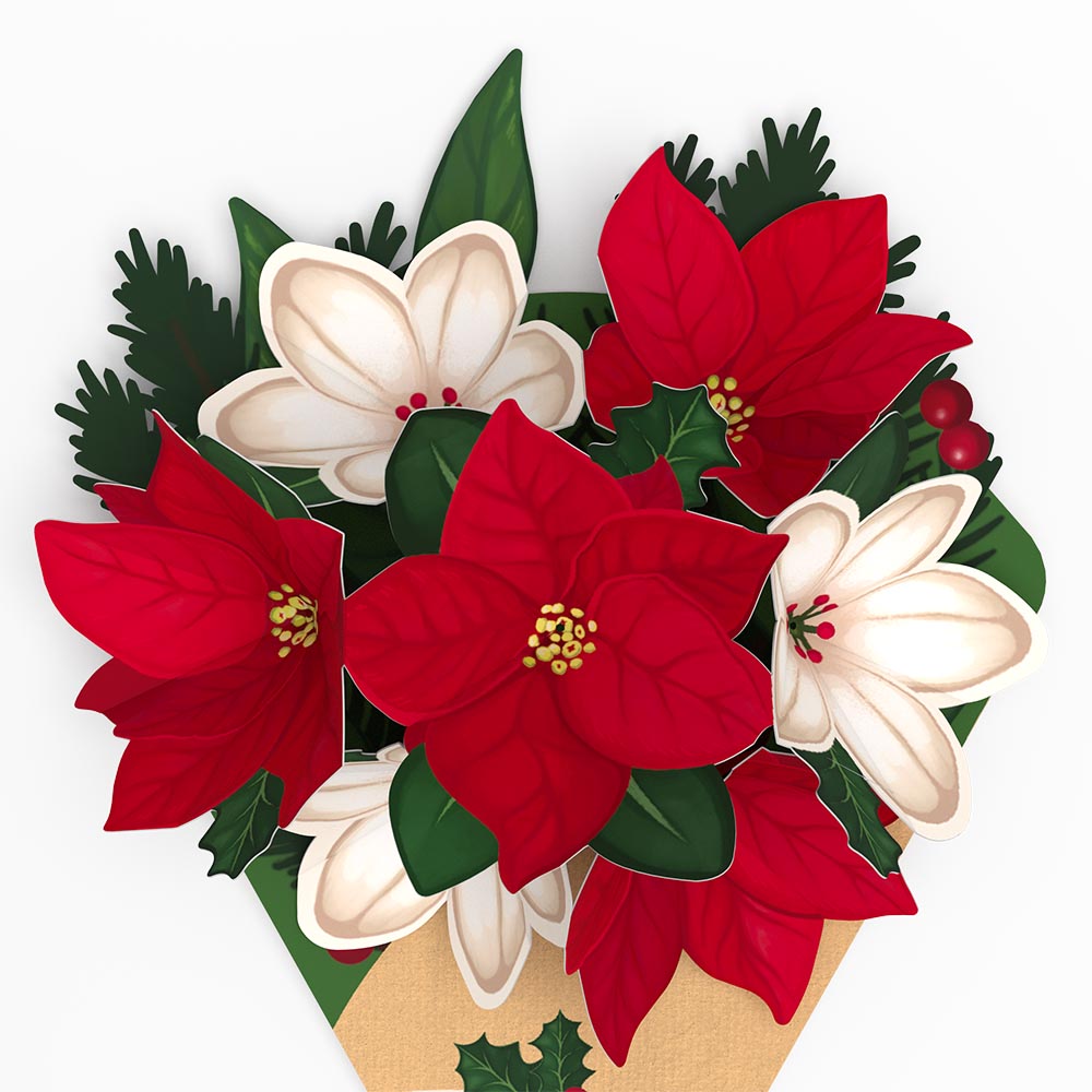 Poinsettia & Pine Little Blooms (Notecard 5-Pack)