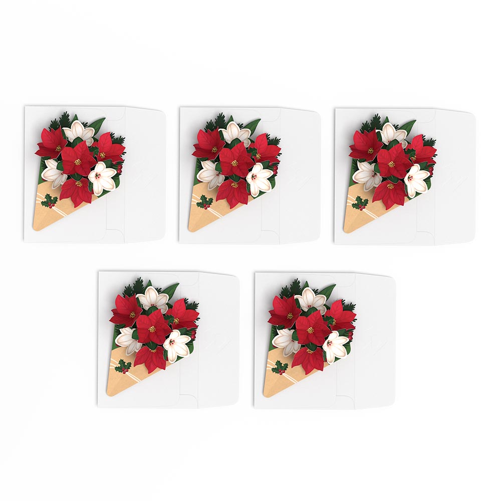 Poinsettia & Pine Little Blooms (Notecard 5-Pack)
