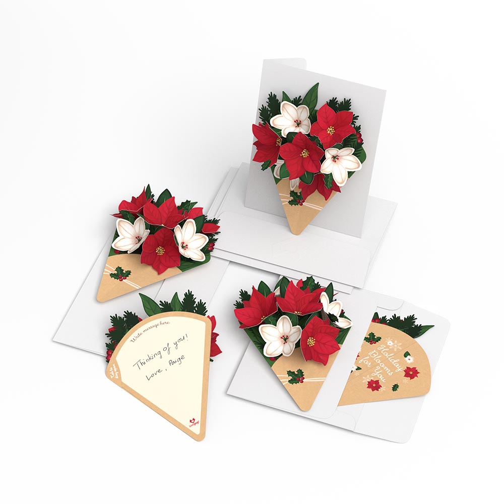 Poinsettia & Pine Little Blooms (Notecard 5-Pack)