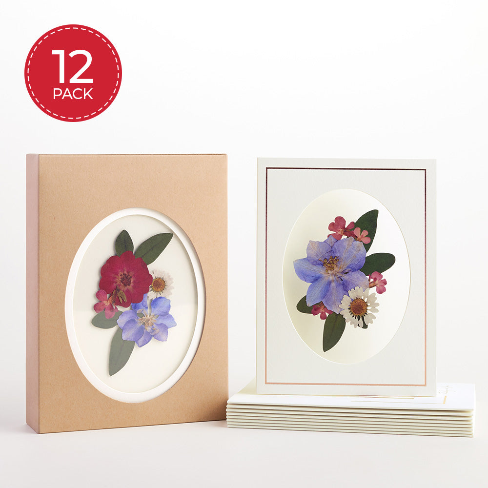 Petal Pressed™ Blank Notecards - Vibrant Wildflower (Assorted 12-Pack)