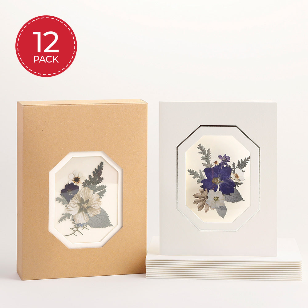 Petal Pressed™ Blank Notecards - Frosted Florals (Assorted 12-Pack)