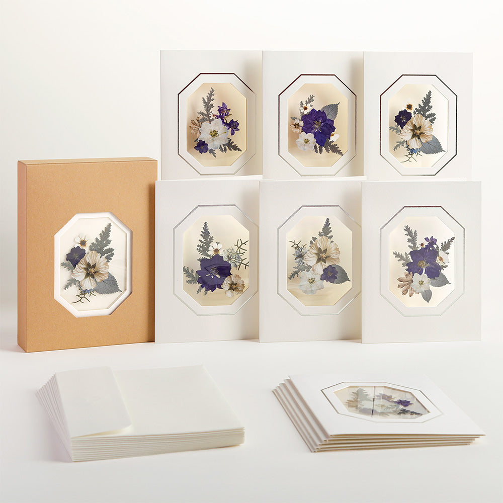 Petal Pressed™ Blank Notecards - Frosted Florals (Assorted 12-Pack)