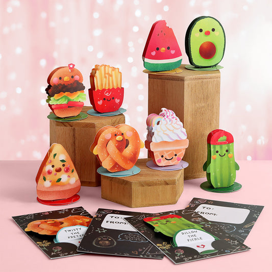 Foodie Friends Valentine's Day Cards for Kids: Classroom 8-Pack