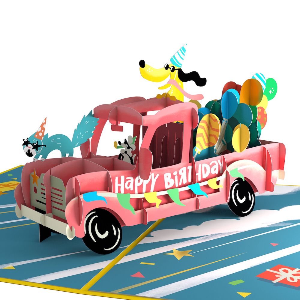 Birthday Truck with The Thinker Pop-Up Card and Sentiment Set