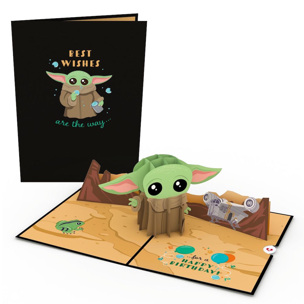 Star Wars™ The Mandalorian™ Grogu™ Birthday Pop-Up Card & Flower Buds Bouquet Bundle