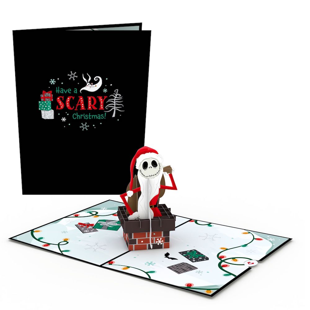 Disney Tim Burton’s The Nightmare Before Christmas Santa Jack Pop-Up Card & Flower Buds Bouquet Bundle
