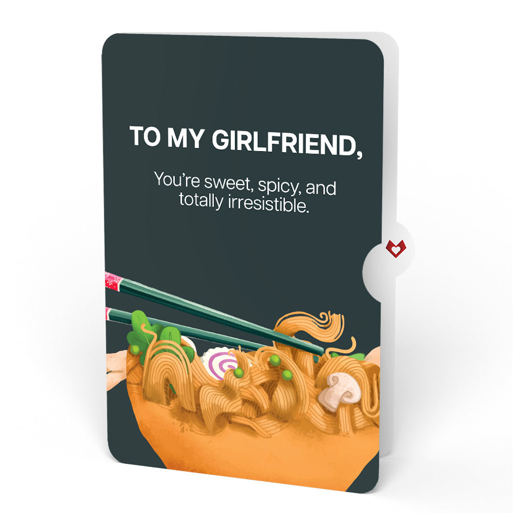 Send Noods Spicy Love Pop-Up Card and Sentiment Set for Girlfriend