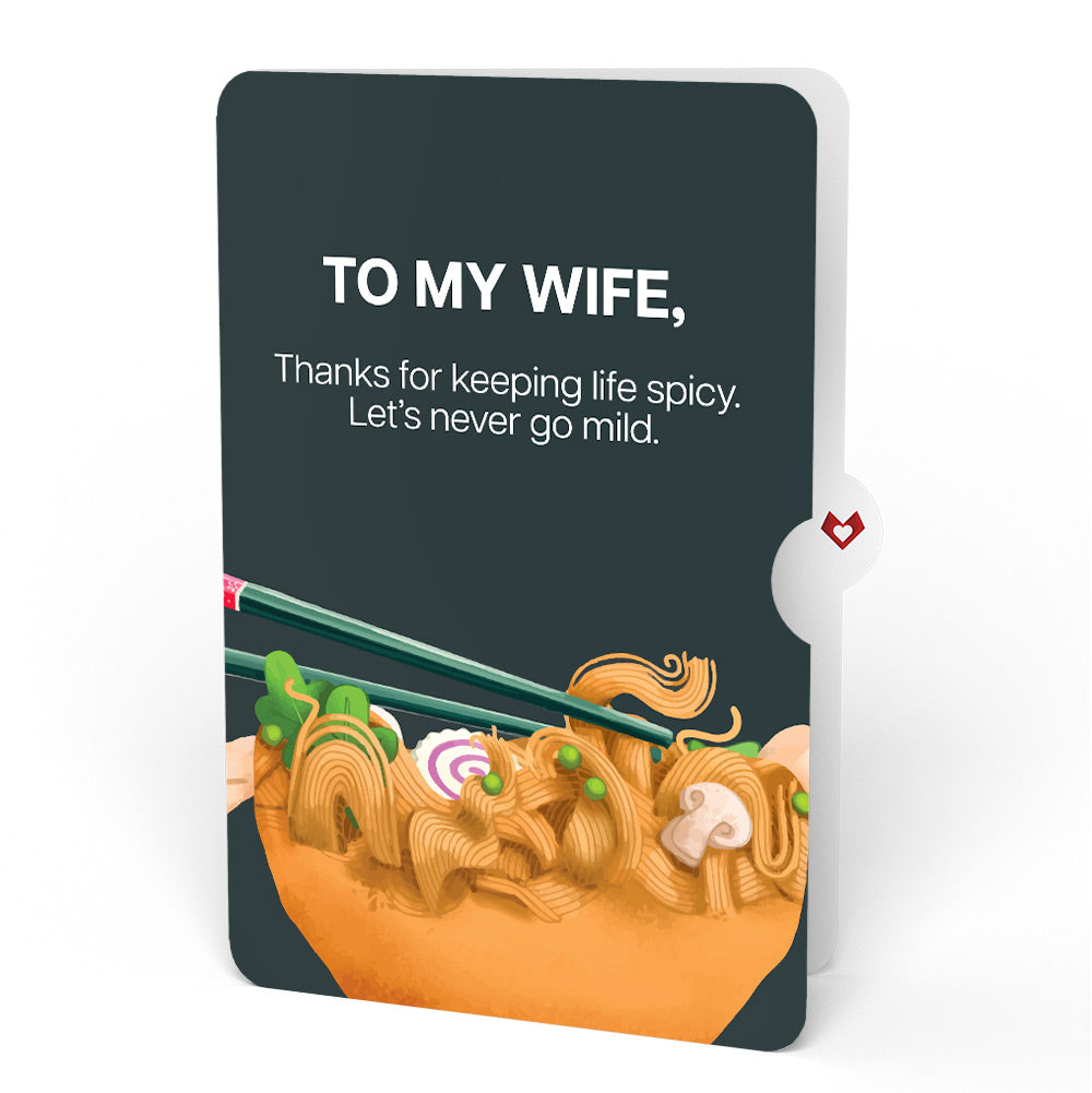Send Noods Spicy Love Pop-Up Card and Sentiment Set for Wife