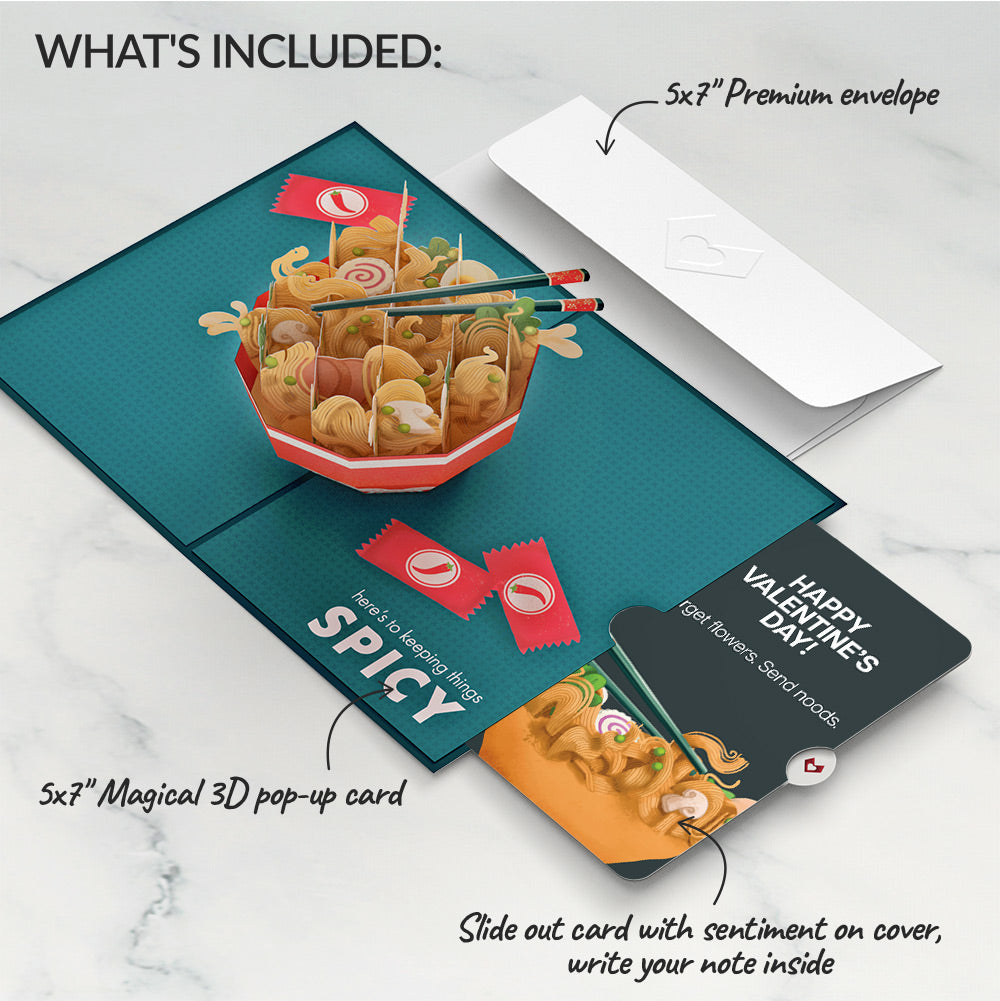 Send Noods Spicy Valentine's Day Pop-Up Card and Sentiment Set