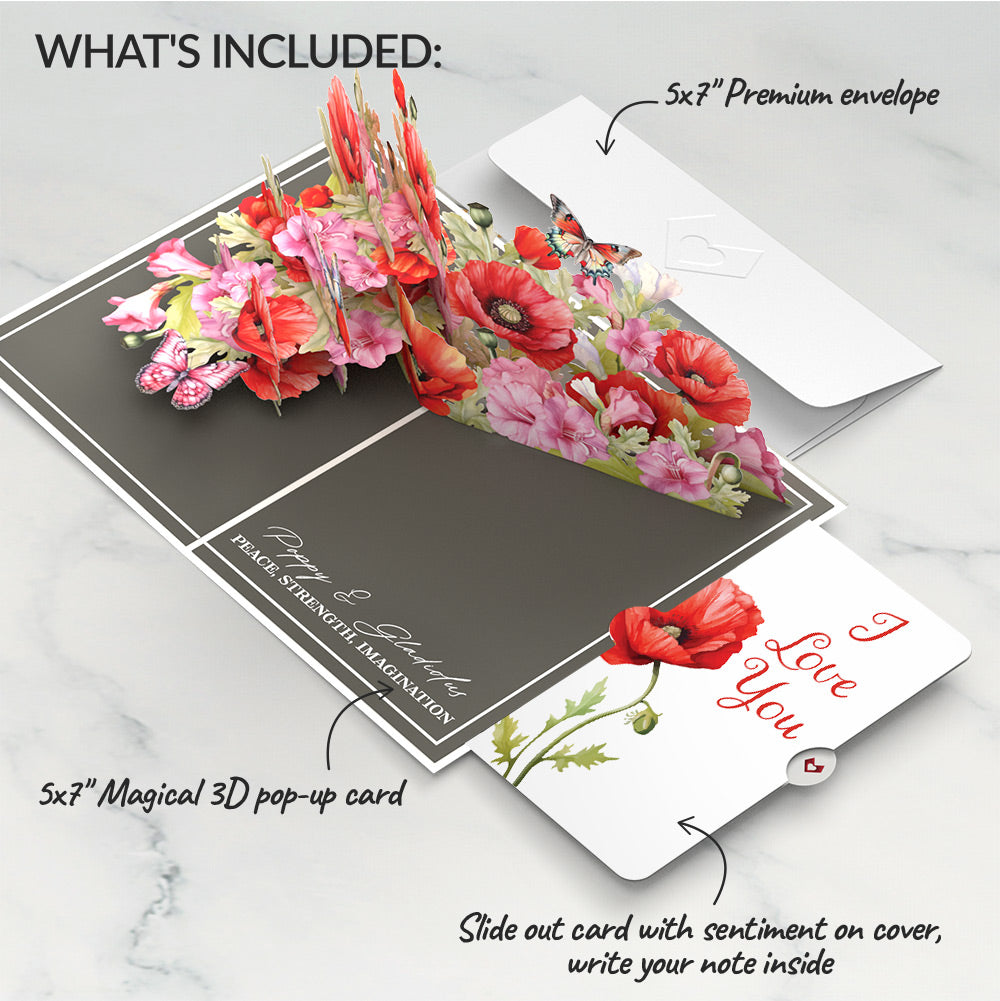 Born to Bloom: August Birth Month Flowers Love Pop-Up Card and Sentiment Set
