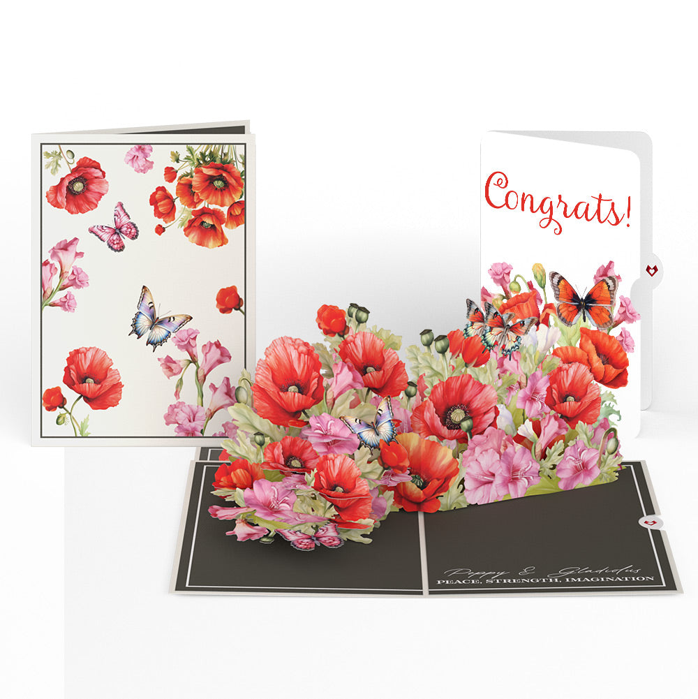 Born to Bloom: August Birth Month Flowers Congratulations Pop-Up Card and Sentiment Set