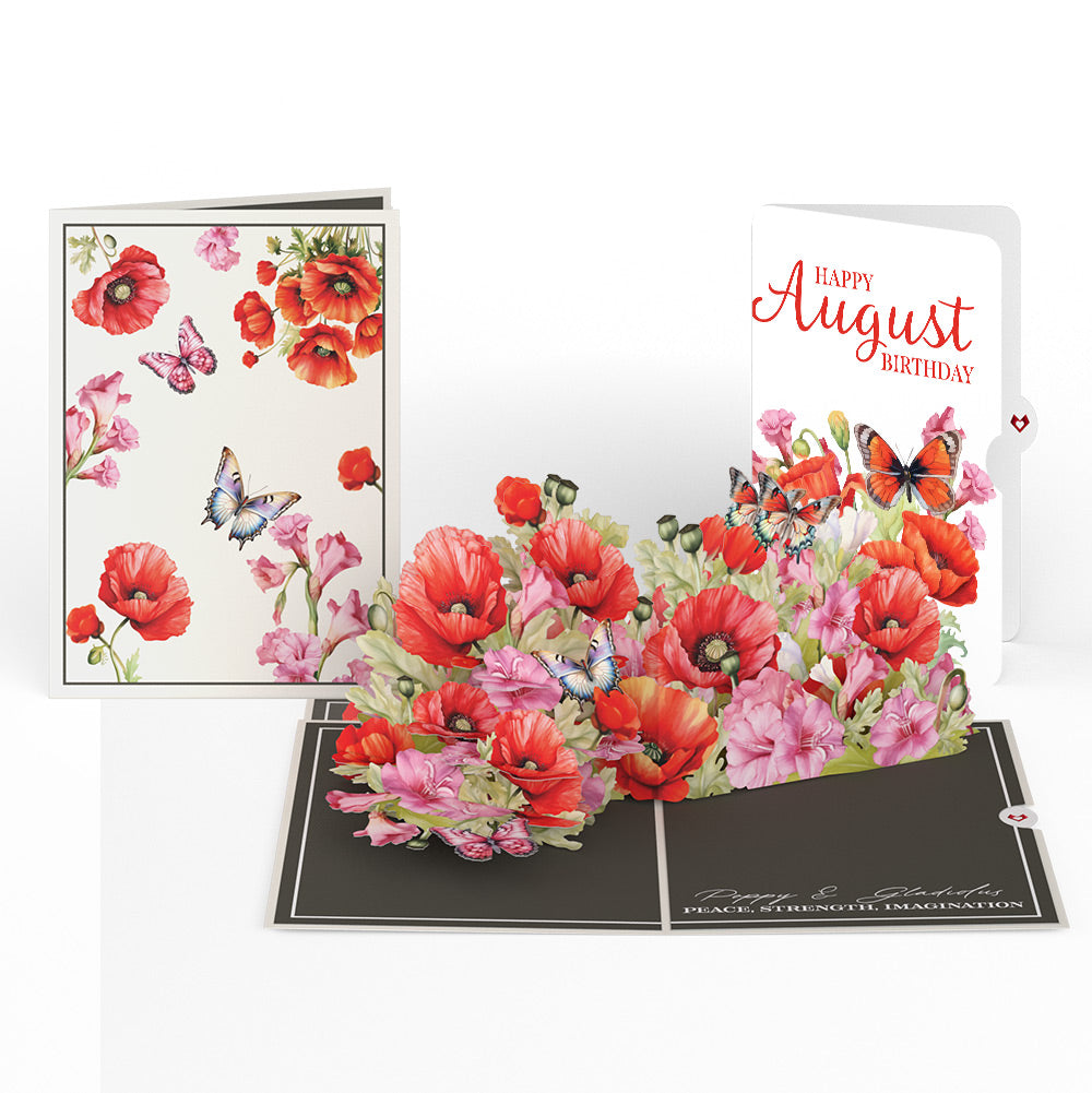 Born to Bloom: August Birth Month Flowers Pop-Up Card and Poppy Sentiment Set