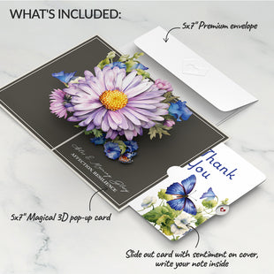 Born to Bloom: September Birth Month Flowers Thank You Pop-Up Card and Sentiment Set