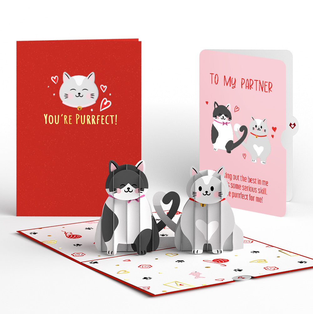 Love Cats Pop-Up Card and Sentiment Set for Partner