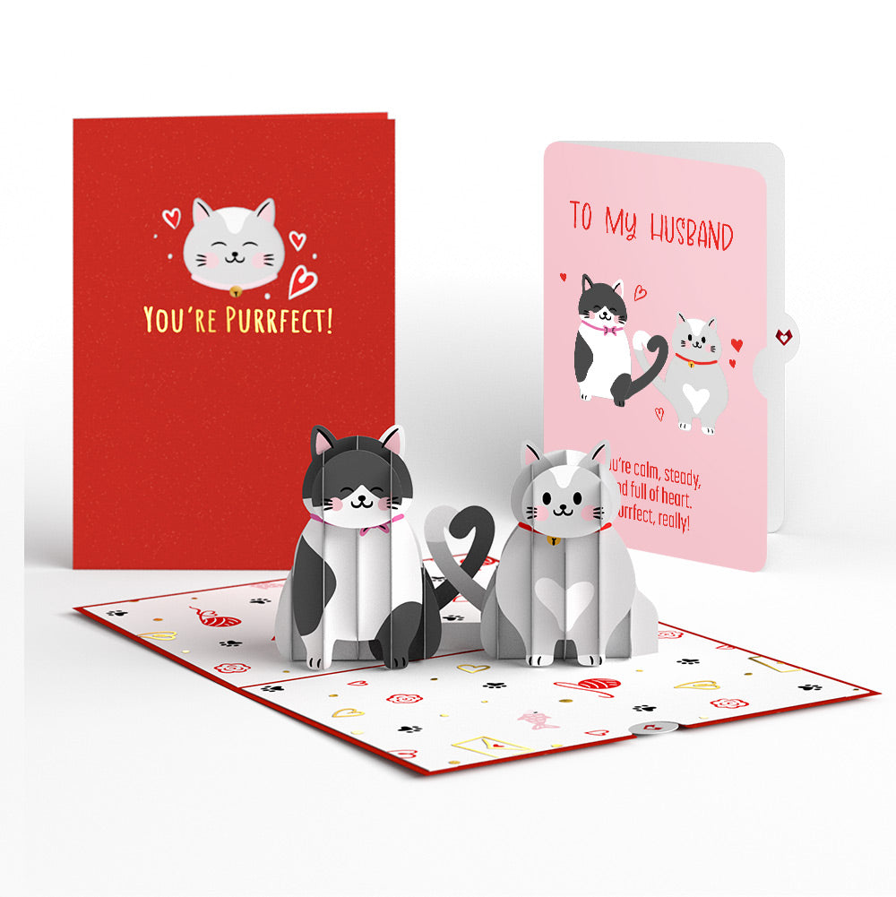 Love Cats Pop-Up Card and Sentiment Set for Husband