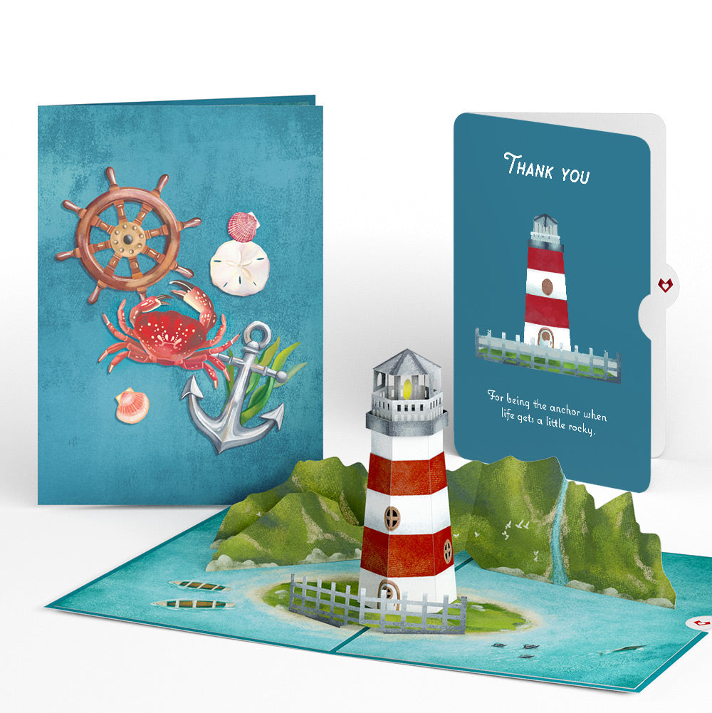 Coastal Lighthouse Thank You Pop-Up Card and Sentiment Set