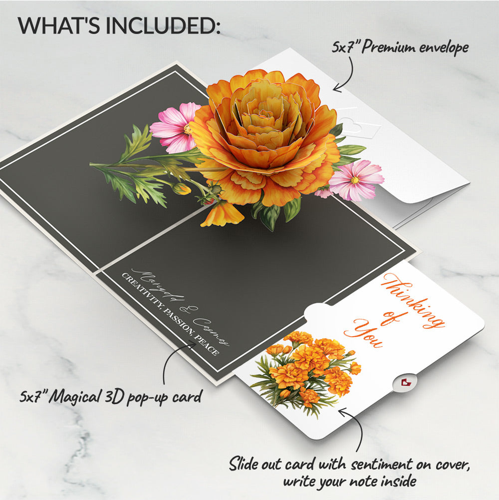 Born to Bloom: October Birth Month Flowers Thinking of You Pop-Up Card and Sentiment Set