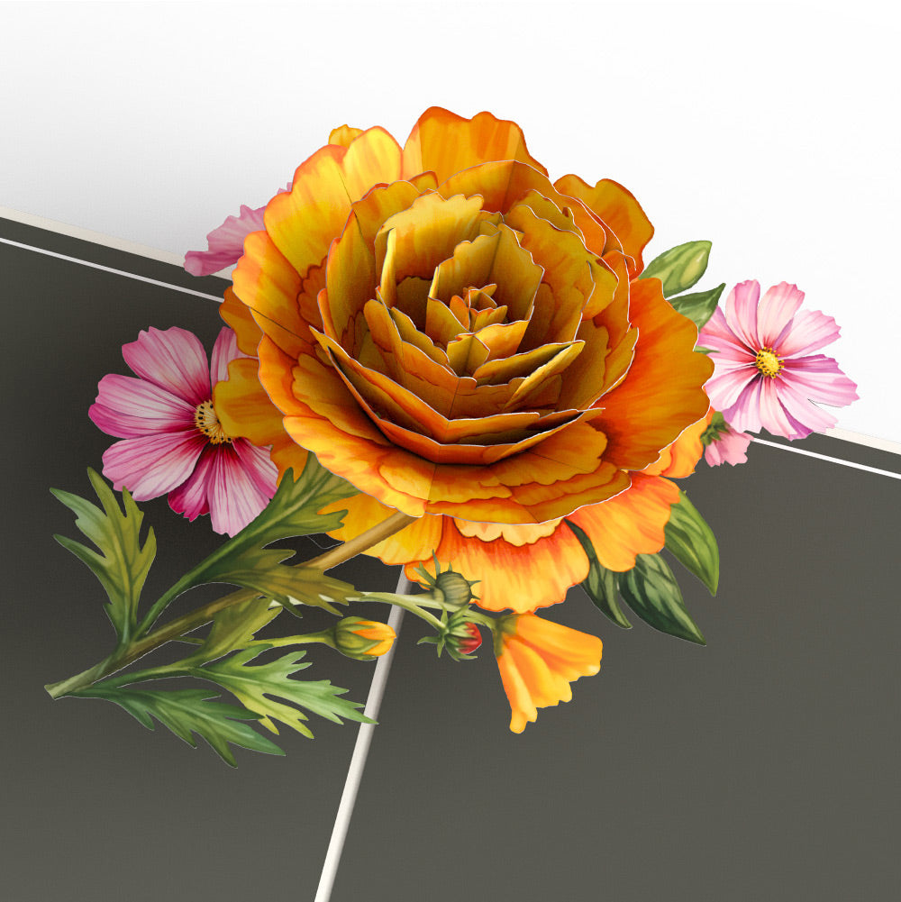 Born to Bloom: October Birth Month Flowers Thank You Pop-Up Card and Sentiment Set