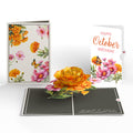 Born to Bloom: October Birth Month Flowers Pop-Up Card and Marigold & Cosmos Sentiment Set