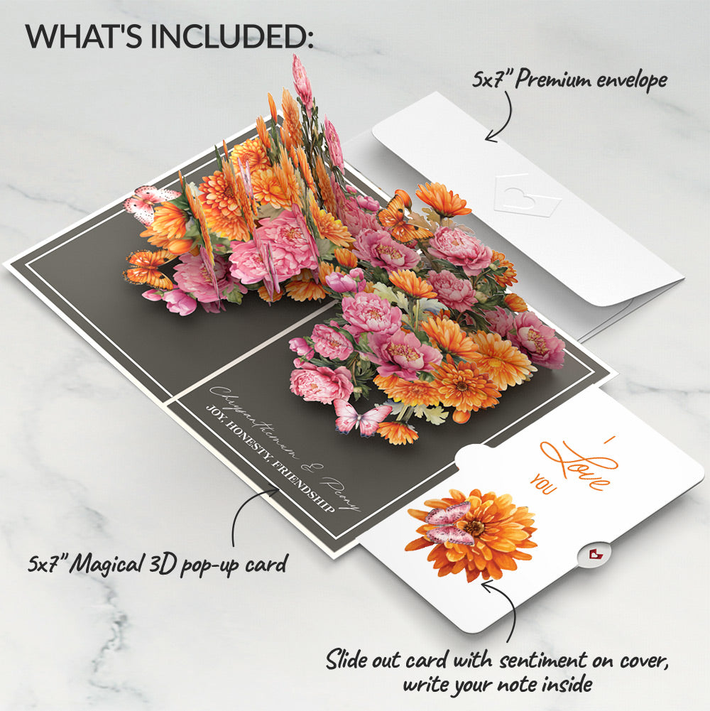 Born to Bloom: November Birth Month Flowers Love Pop-Up Card and Sentiment Set