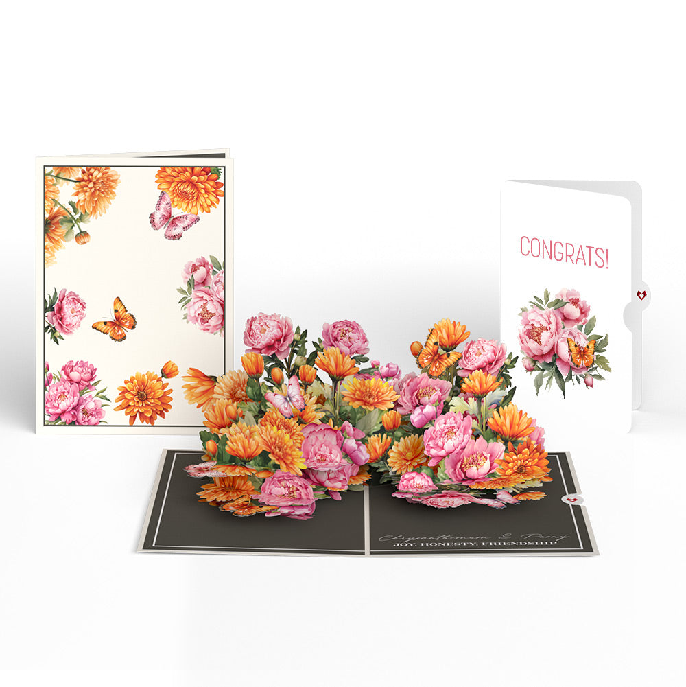 Born to Bloom: November Birth Month Flowers Congratulations Pop-Up Card and Sentiment Set