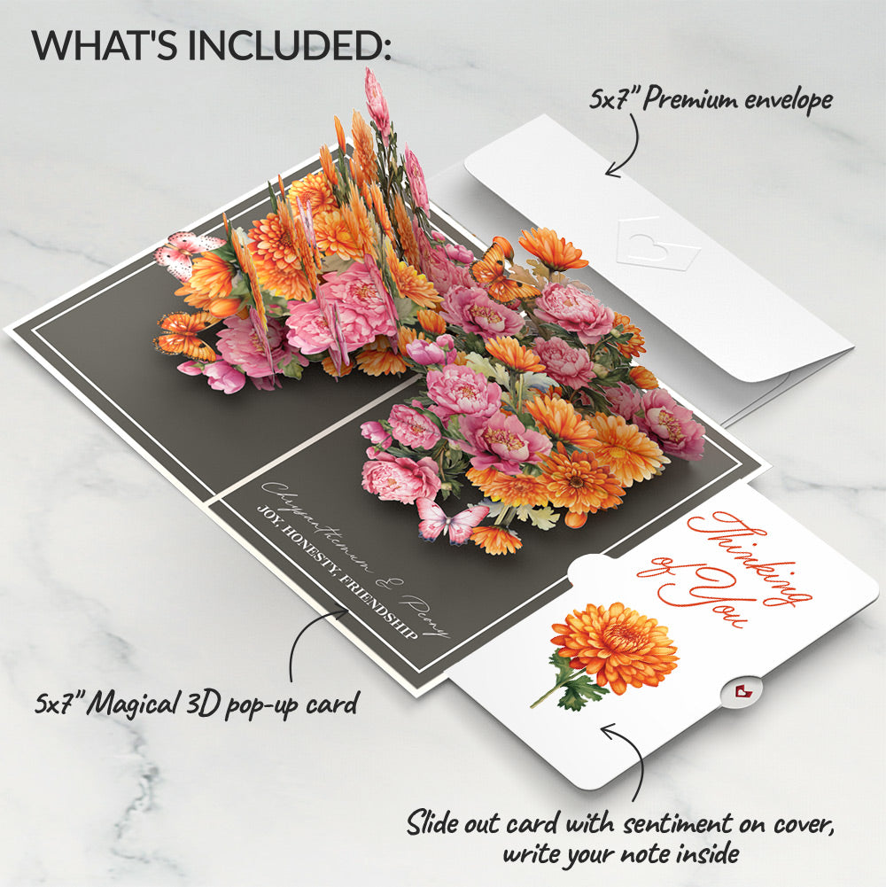 Born to Bloom: November Birth Month Flowers Thinking of You Pop-Up Card and Sentiment Set
