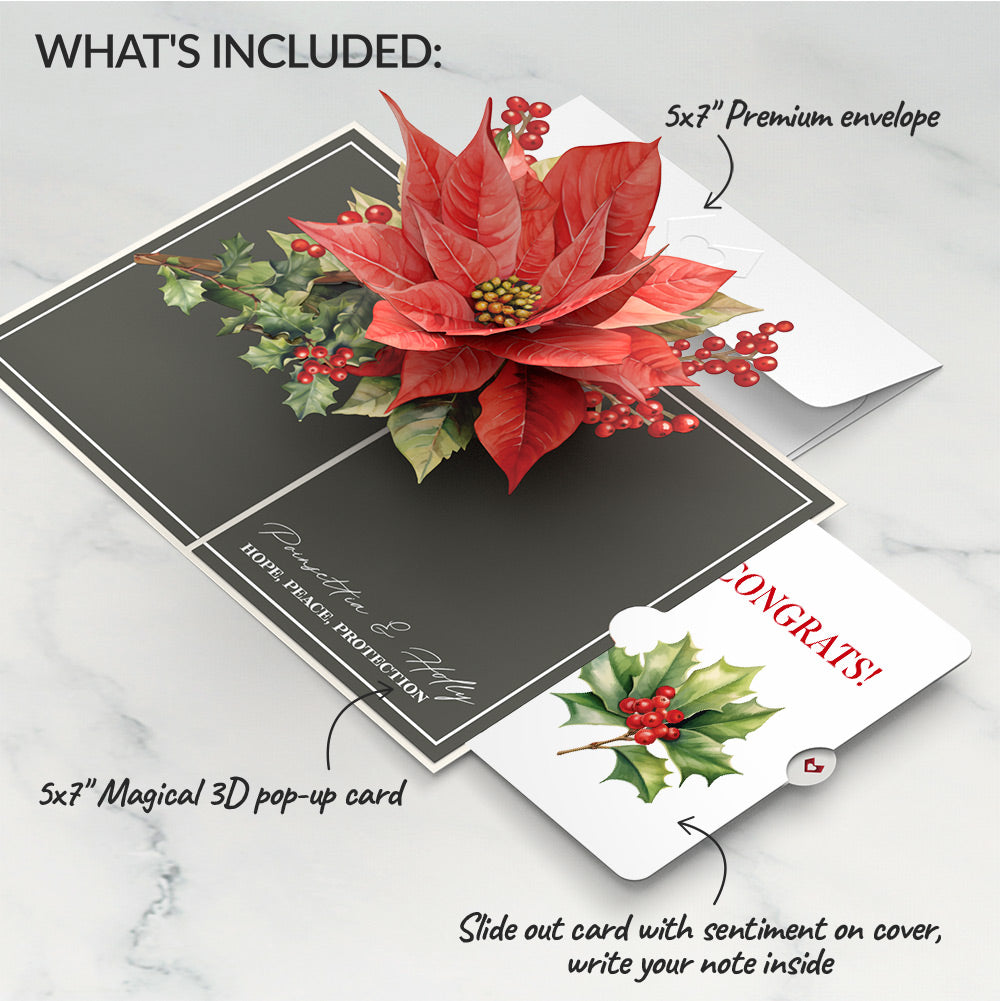 Born to Bloom: December Birth Month Flowers Congratulations Pop-Up Card and Sentiment Set