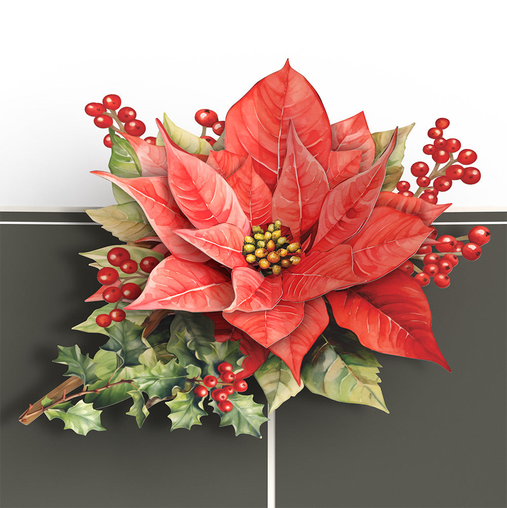 Born to Bloom: December Birth Month Flowers Pop-Up Card and Poinsettia Sentiment Set