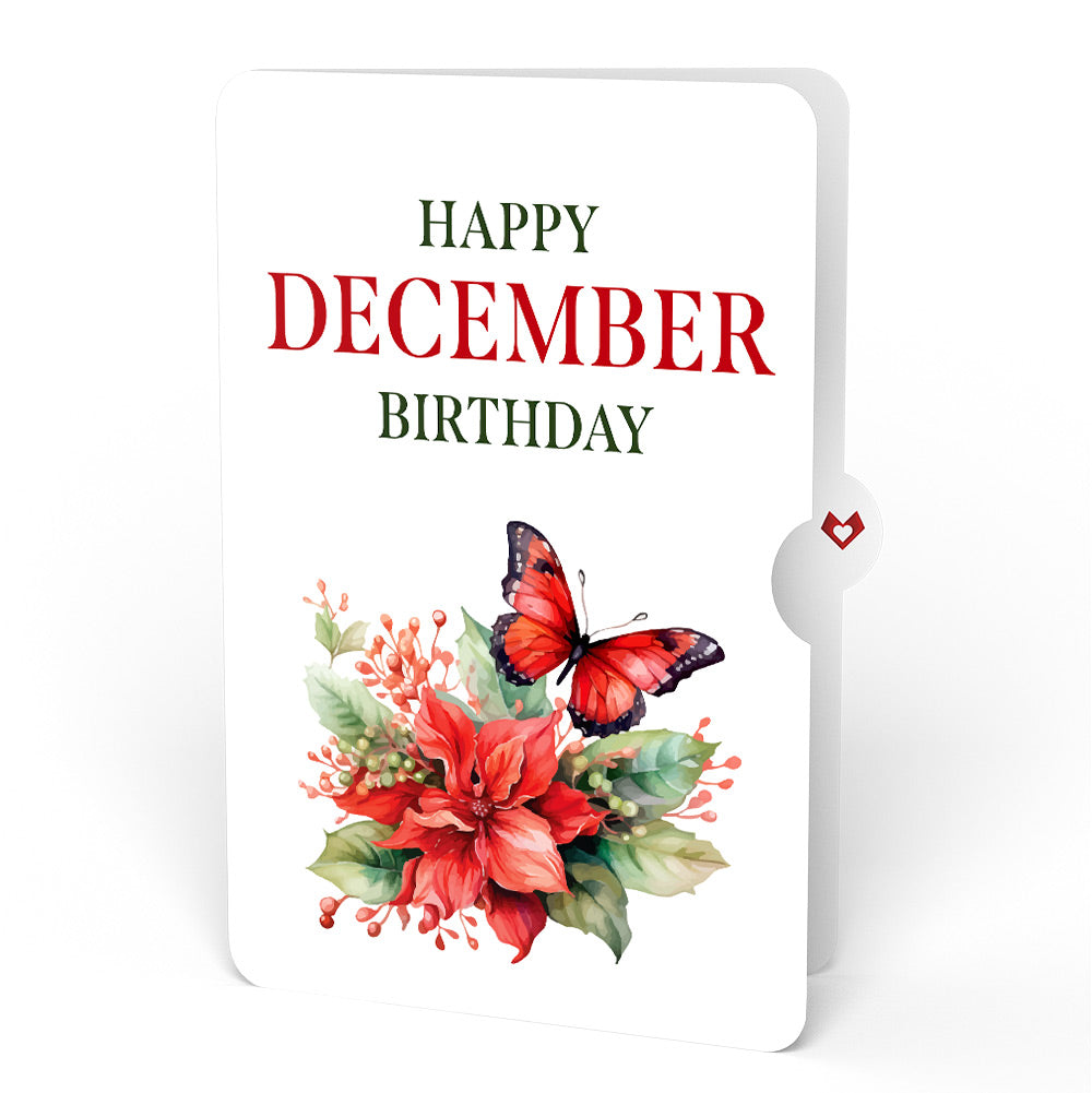 Born to Bloom: December Birth Month Flowers Pop-Up Card and Poinsettia Sentiment Set